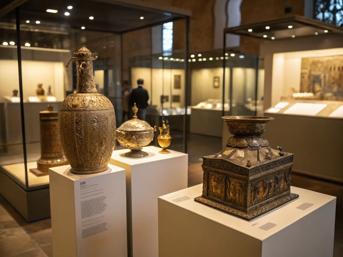 A visually appealing display from a recent exhibition showcasing historical artifacts and documents, emphasizing the importance of cultural heritage.